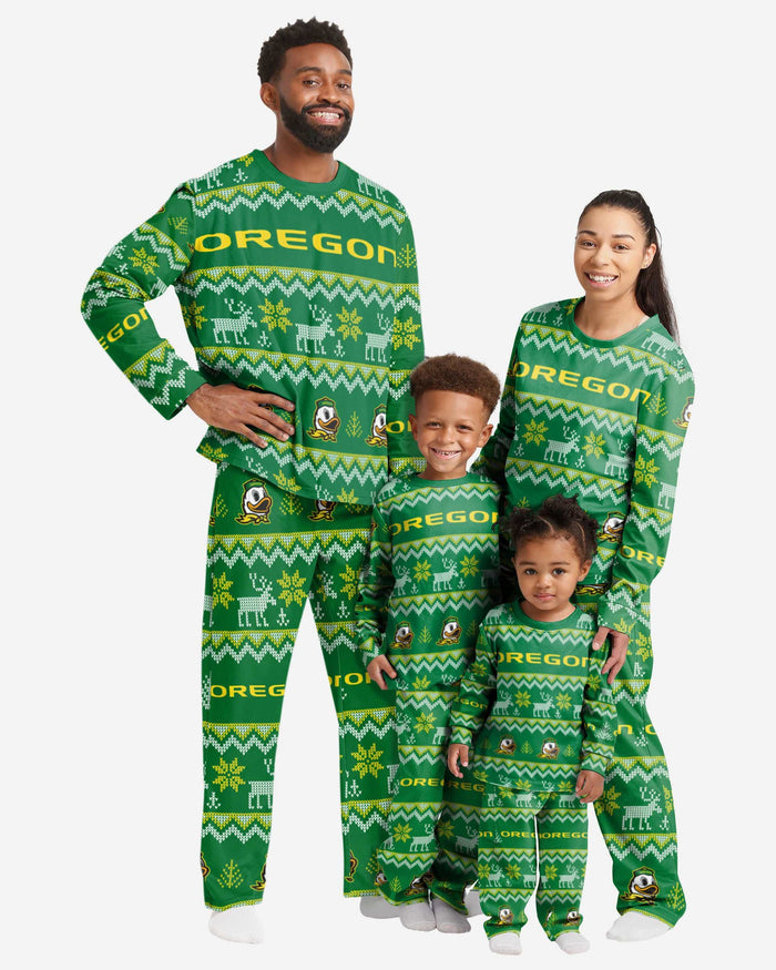 Oregon Ducks Mens Ugly Pattern Family Holiday Pajamas FOCO - FOCO.com