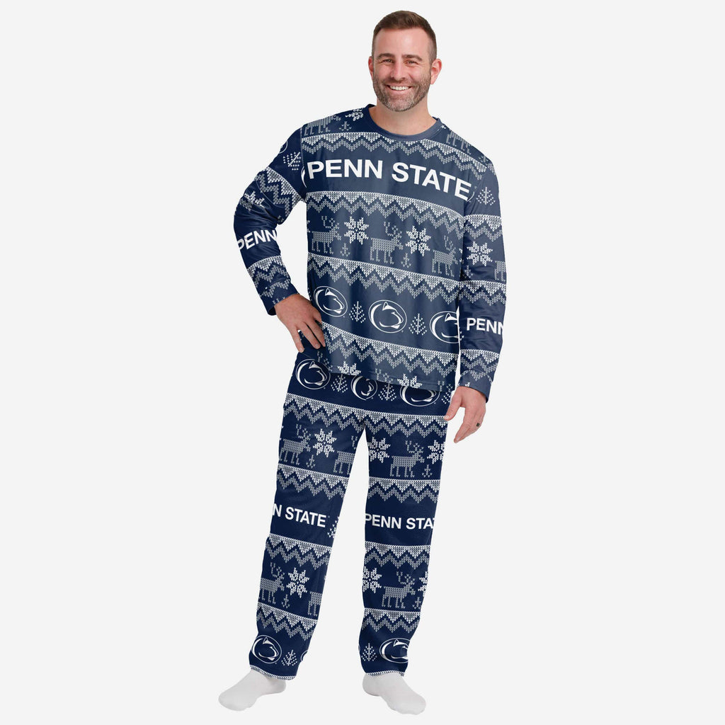 Penn State Nittany Lions Mens Ugly Pattern Family Holiday Pajamas FOCO S - FOCO.com