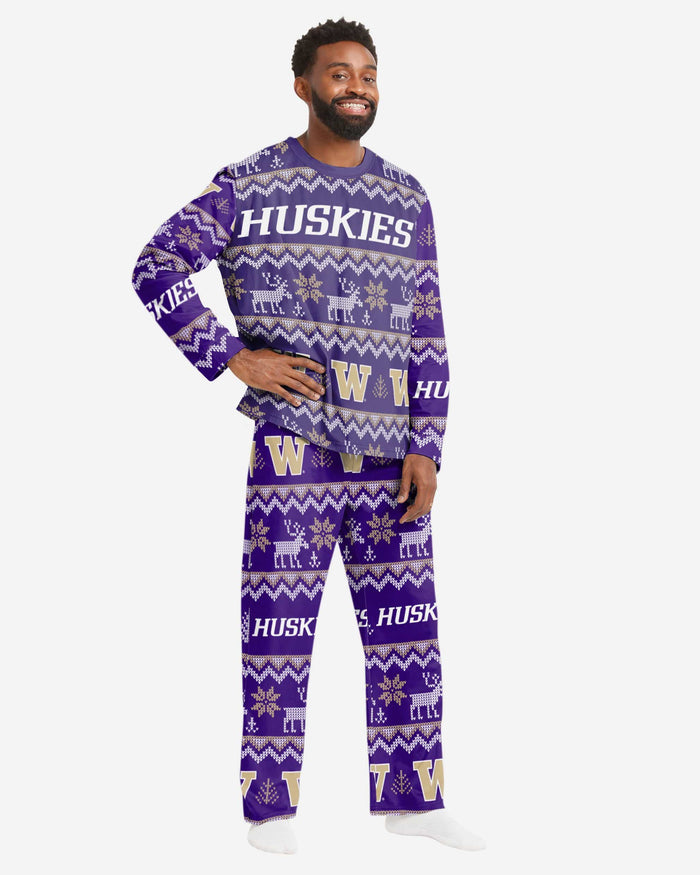 Washington Huskies Mens Ugly Pattern Family Holiday Pajamas FOCO S - FOCO.com