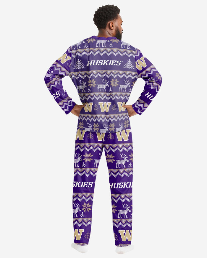 Washington Huskies Mens Ugly Pattern Family Holiday Pajamas FOCO - FOCO.com