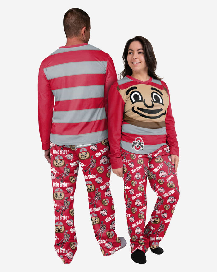 Brutus Buckeye Ohio State Buckeyes Womens Mascot Pajamas FOCO - FOCO.com
