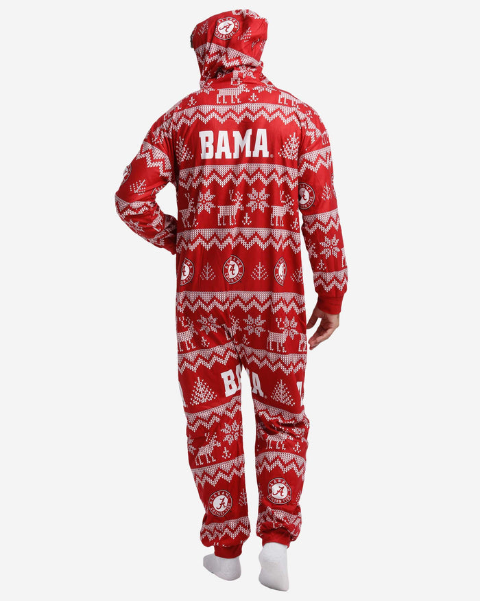 Alabama Crimson Tide Ugly Pattern One Piece Pajamas FOCO - FOCO.com