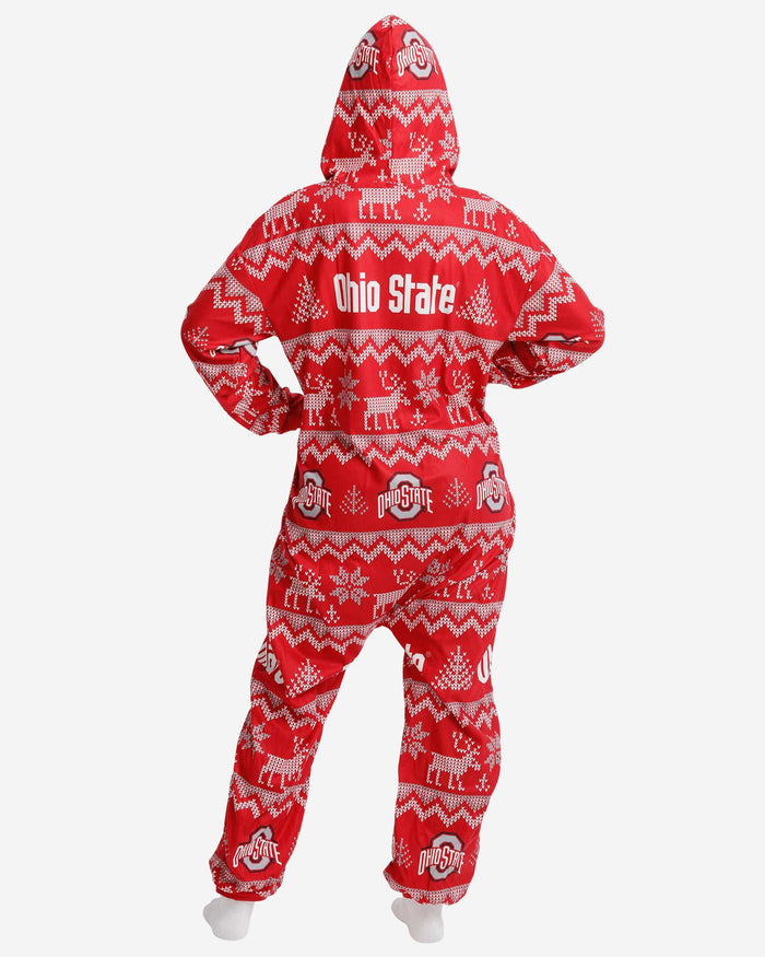 Ohio State Buckeyes Ugly Pattern One Piece Pajamas FOCO - FOCO.com