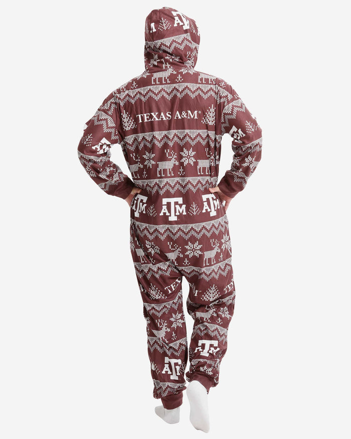 Texas A&M Aggies Ugly Pattern One Piece Pajamas FOCO - FOCO.com