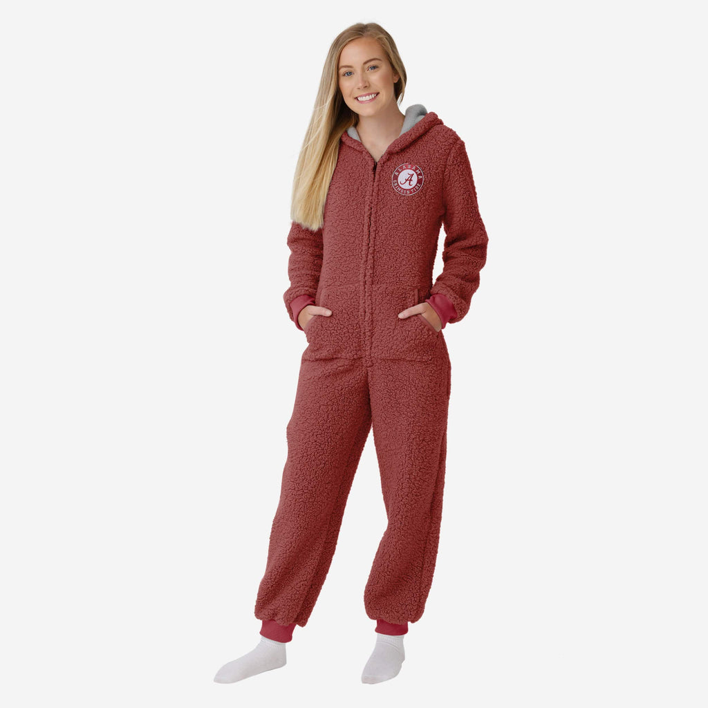 Alabama Crimson Tide Womens Sherpa One Piece Pajamas FOCO S - FOCO.com