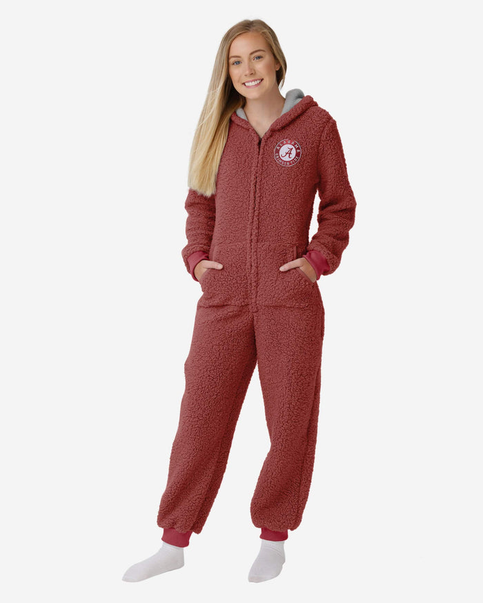 Alabama Crimson Tide Womens Sherpa One Piece Pajamas FOCO S - FOCO.com