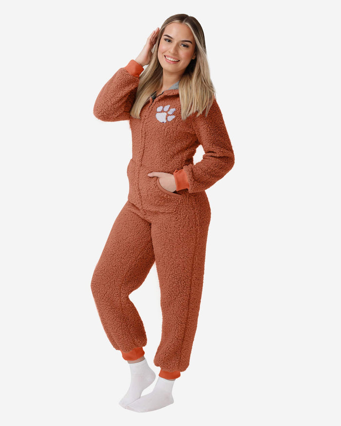 Clemson Tigers Womens Sherpa One Piece Pajamas FOCO S - FOCO.com