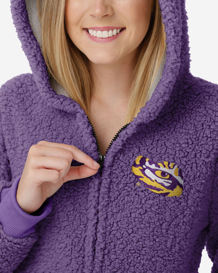 LSU Tigers Womens Sherpa One Piece Pajamas FOCO - FOCO.com