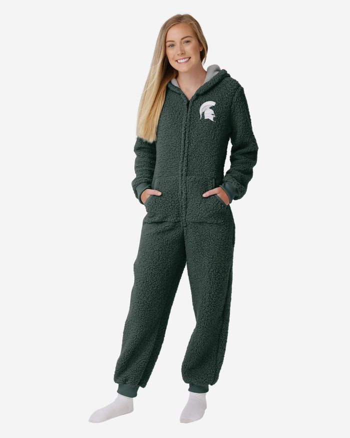 Michigan State Spartans Womens Sherpa One Piece Pajamas FOCO S - FOCO.com