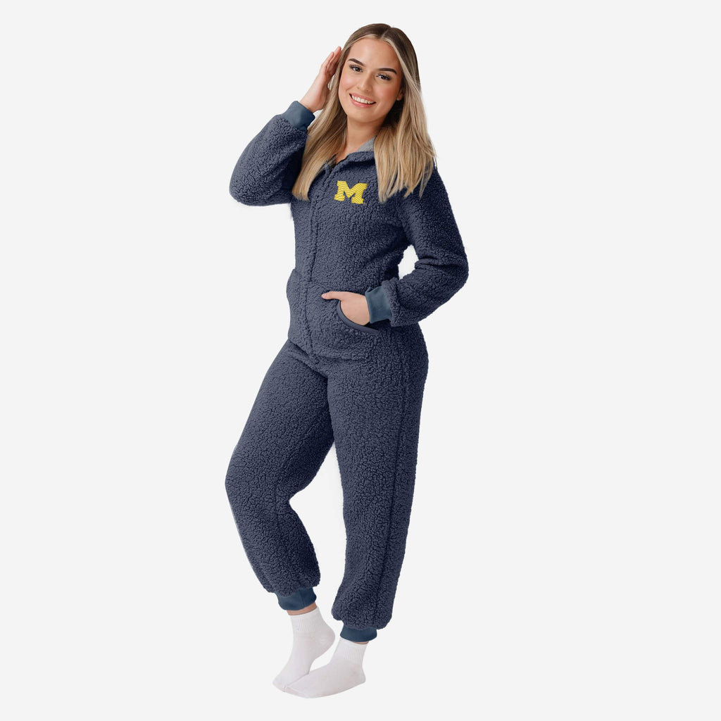 Michigan Wolverines Womens Sherpa One Piece Pajamas FOCO S - FOCO.com