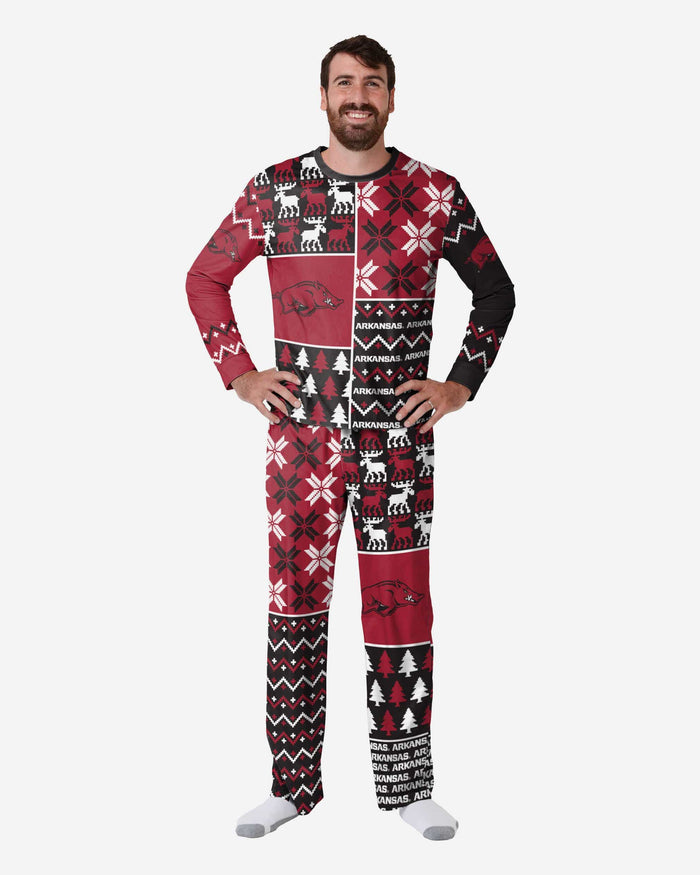 Arkansas Razorbacks Mens Busy Block Family Holiday Pajamas FOCO S - FOCO.com