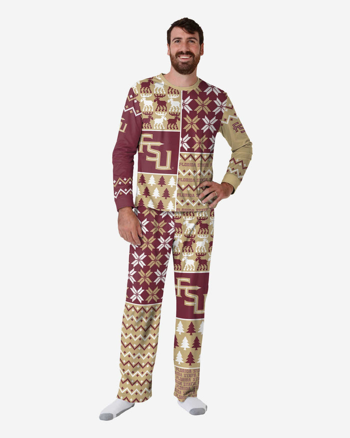 Florida State Seminoles Mens Busy Block Family Holiday Pajamas FOCO S - FOCO.com