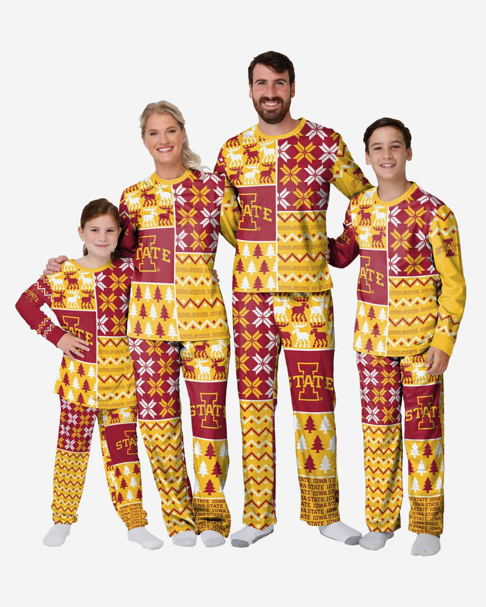 Iowa State Cyclones Youth Busy Block Family Holiday Pajamas FOCO - FOCO.com