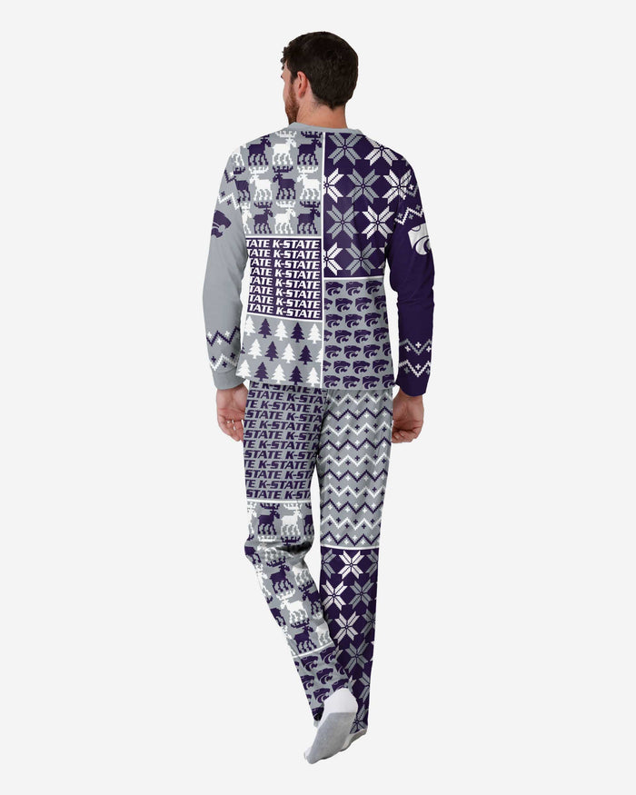 Kansas State Wildcats Mens Busy Block Family Holiday Pajamas FOCO - FOCO.com