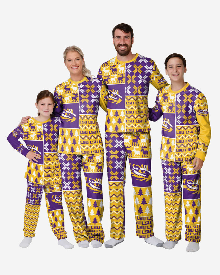 LSU Tigers Mens Busy Block Family Holiday Pajamas FOCO - FOCO.com