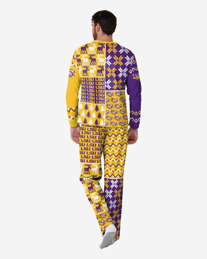 LSU Tigers Mens Busy Block Family Holiday Pajamas FOCO - FOCO.com