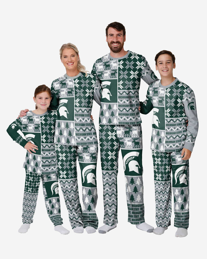 Michigan State Spartans Infant Busy Block Family Holiday Pajamas FOCO - FOCO.com