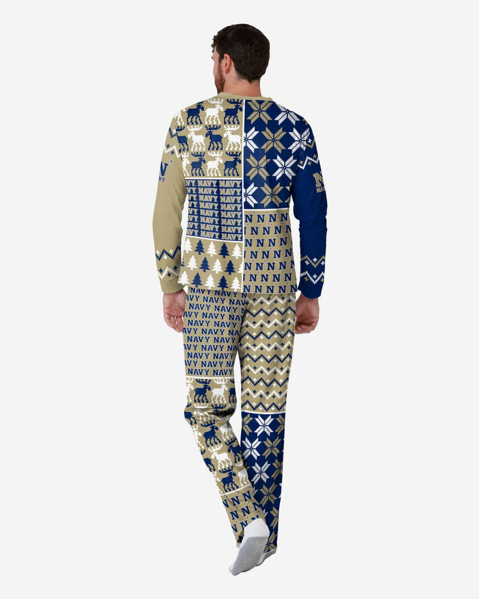 Navy Midshipmen Mens Busy Block Family Holiday Pajamas FOCO - FOCO.com