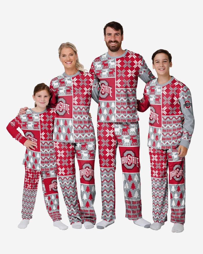 Ohio State Buckeyes Womens Busy Block Family Holiday Pajamas FOCO - FOCO.com