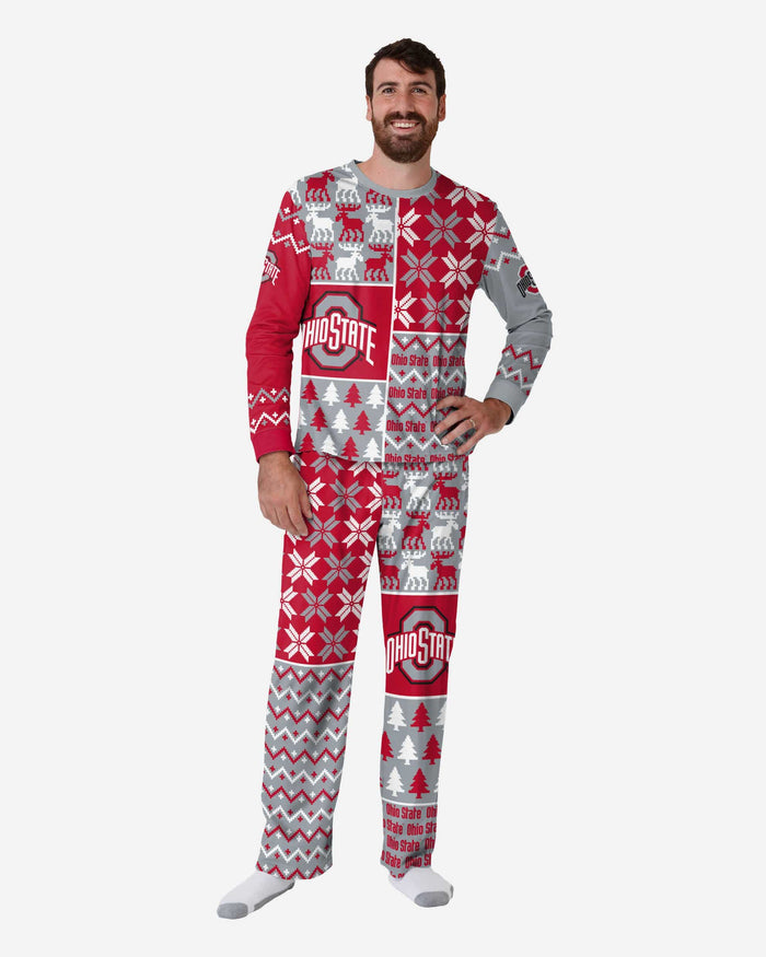 Ohio State Buckeyes Mens Busy Block Family Holiday Pajamas FOCO S - FOCO.com