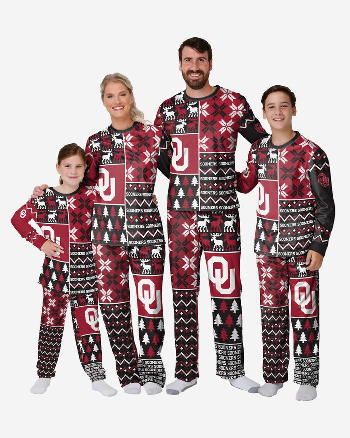 Oklahoma Sooners Infant Busy Block Family Holiday Pajamas FOCO - FOCO.com