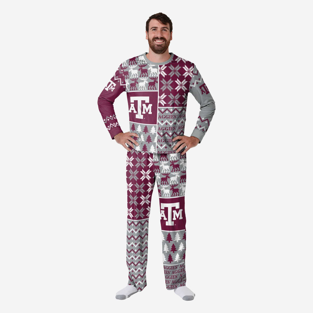 Texas A&M Aggies Mens Busy Block Family Holiday Pajamas FOCO S - FOCO.com