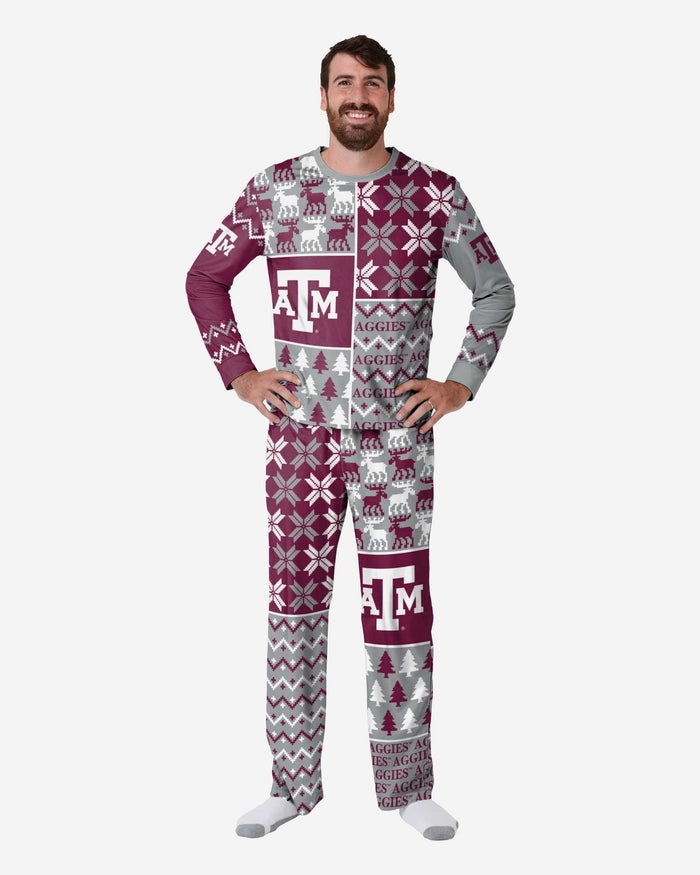 Texas A&M Aggies Mens Busy Block Family Holiday Pajamas FOCO S - FOCO.com