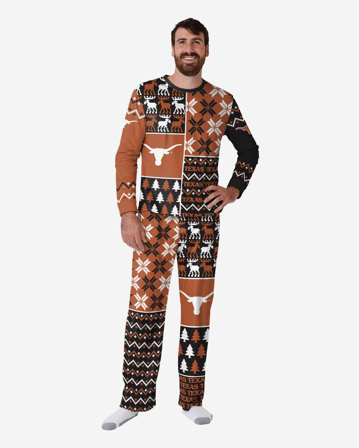 Texas Longhorns Mens Busy Block Family Holiday Pajamas FOCO S - FOCO.com