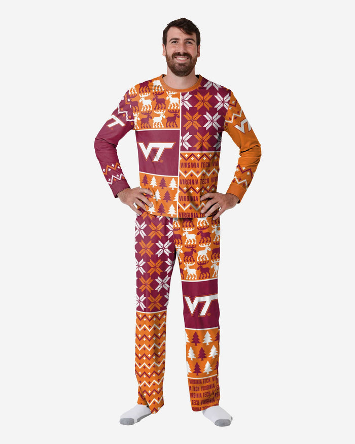 Virginia Tech Hokies Mens Busy Block Family Holiday Pajamas FOCO S - FOCO.com