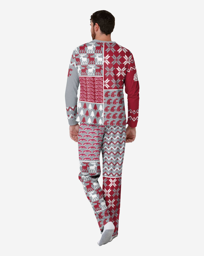 Washington State Cougars Mens Busy Block Family Holiday Pajamas FOCO - FOCO.com