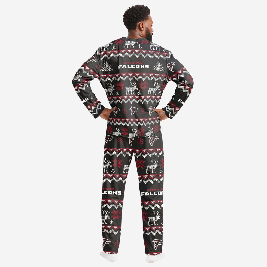Atlanta Falcons Mens Ugly Pattern Family Holiday Pajamas FOCO