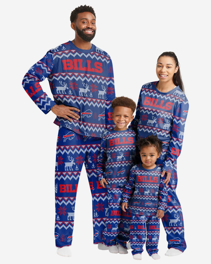 Buffalo Bills Mens Ugly Pattern Family Holiday Pajamas FOCO - FOCO.com