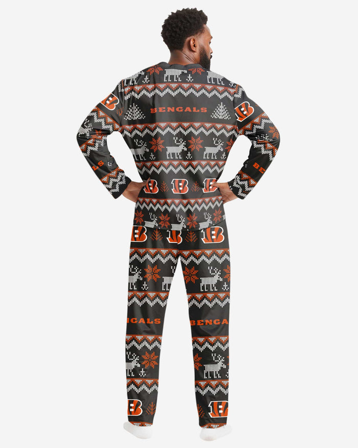 Cincinnati Bengals Mens Ugly Pattern Family Holiday Pajamas FOCO - FOCO.com