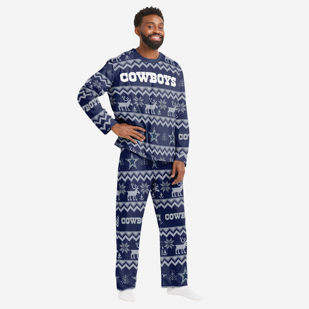 Dallas Cowboys Mens Ugly Pattern Family Holiday Pajamas FOCO S - FOCO.com