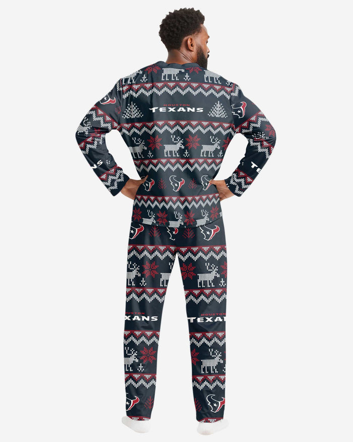 Houston Texans Mens Ugly Pattern Family Holiday Pajamas FOCO - FOCO.com