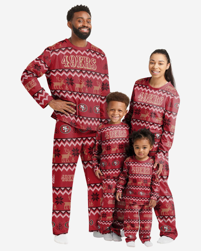 San Francisco 49ers Mens Ugly Pattern Family Holiday Pajamas FOCO - FOCO.com