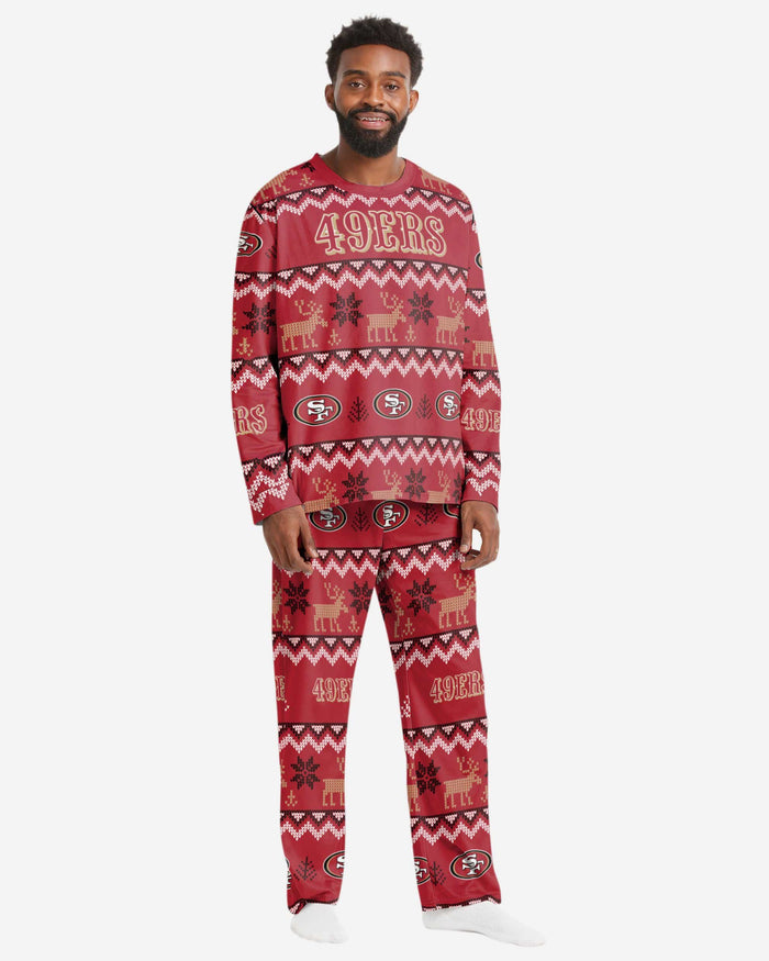 San Francisco 49ers Mens Ugly Pattern Family Holiday Pajamas FOCO S - FOCO.com