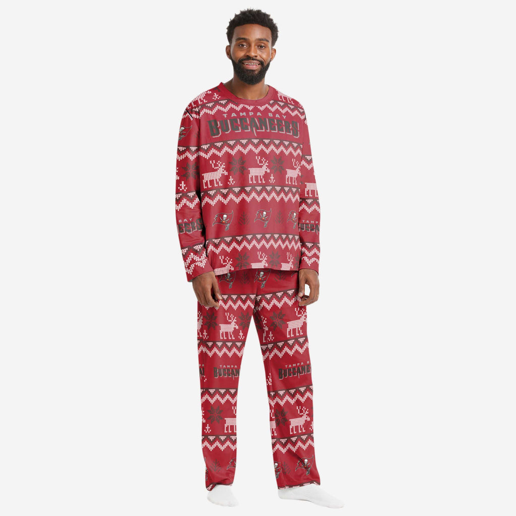 Tampa Bay Buccaneers Mens Ugly Pattern Family Holiday Pajamas FOCO S - FOCO.com