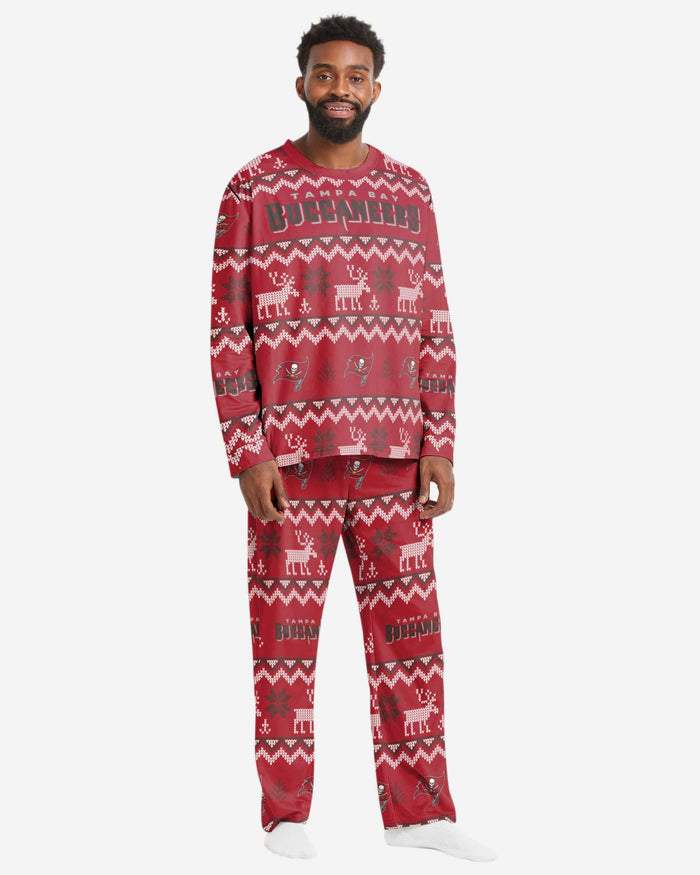 Tampa Bay Buccaneers Mens Ugly Pattern Family Holiday Pajamas FOCO S - FOCO.com