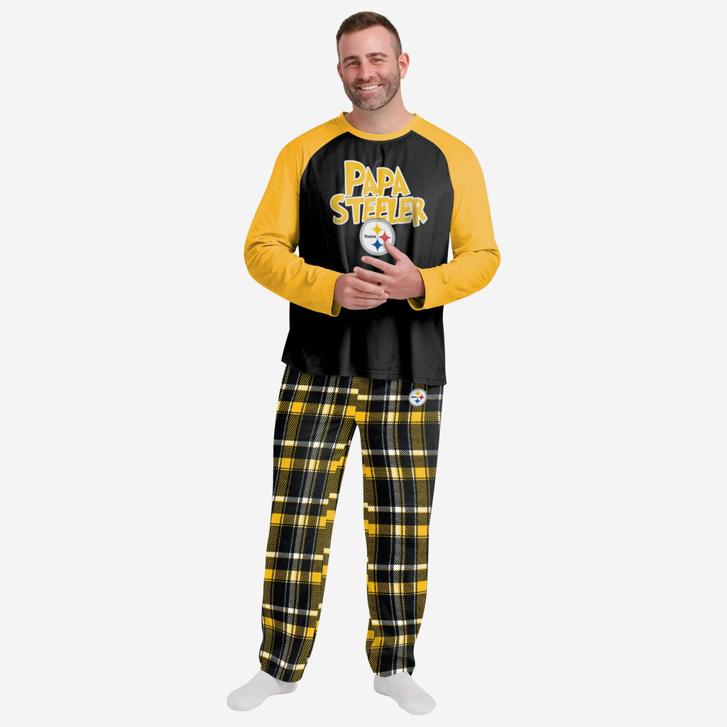 Pittsburgh Steelers Mens Plaid Family Holiday Pajamas FOCO S - FOCO.com