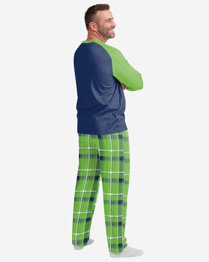 Seattle Seahawks Mens Plaid Family Holiday Pajamas FOCO - FOCO.com