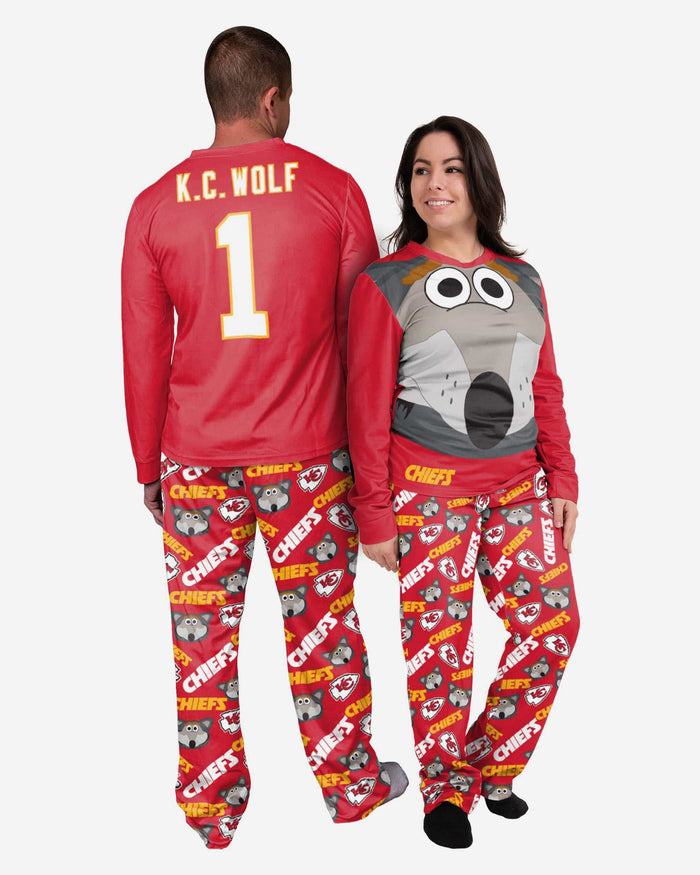 KC Wolf Kansas City Chiefs Mascot Pajamas FOCO - FOCO.com