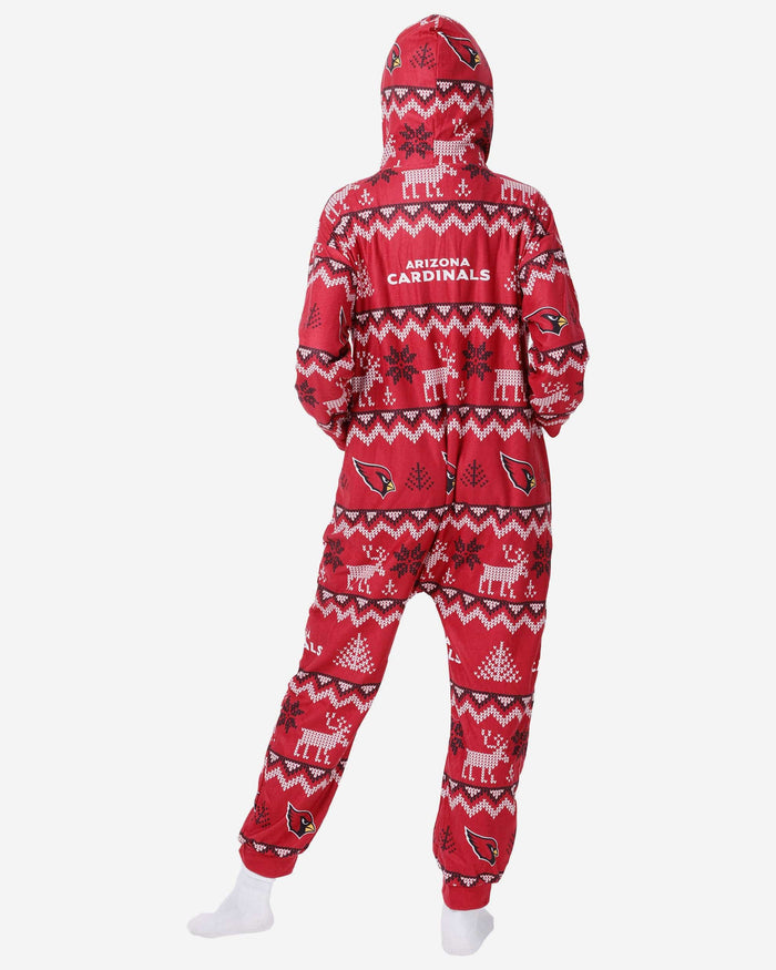 Arizona Cardinals Ugly Pattern One Piece Pajamas FOCO - FOCO.com