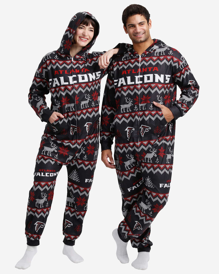 Atlanta Falcons Ugly Pattern One Piece Pajamas FOCO - FOCO.com