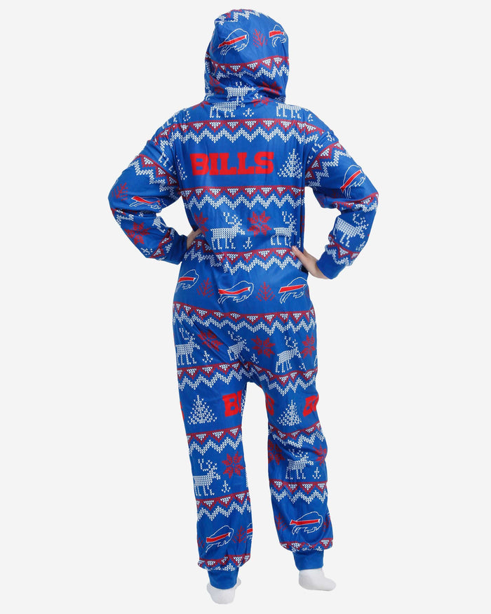 Buffalo Bills Ugly Pattern One Piece Pajamas FOCO - FOCO.com