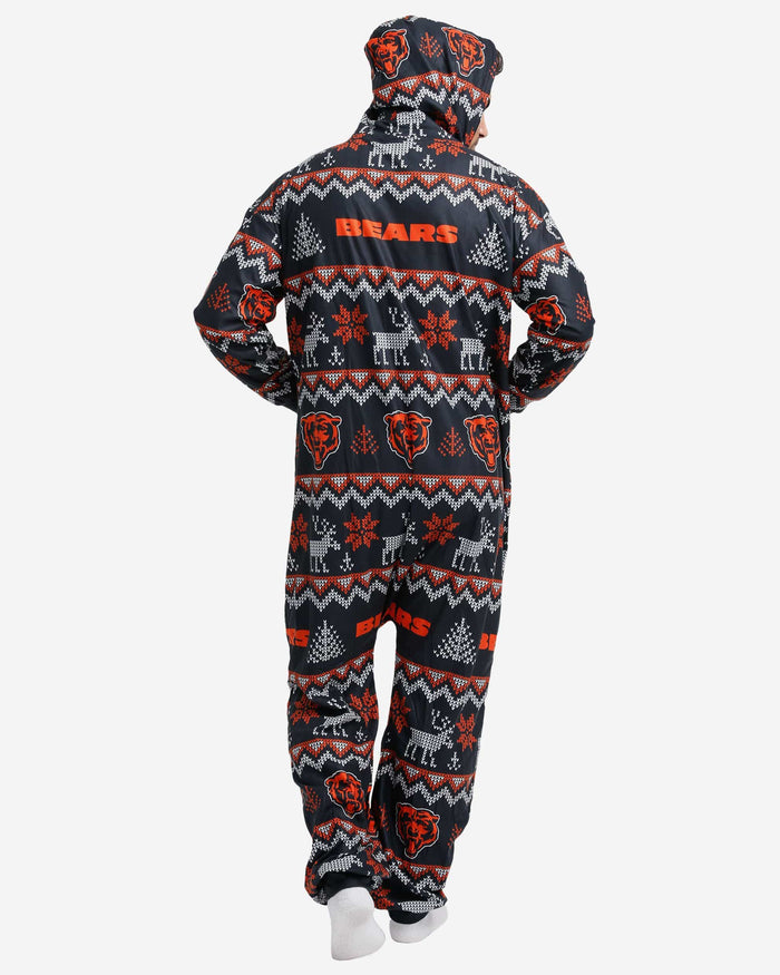 Chicago Bears Ugly Pattern One Piece Pajamas FOCO - FOCO.com