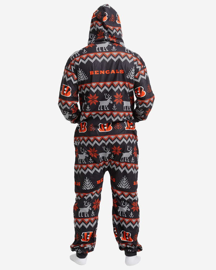 Cincinnati Bengals Ugly Pattern One Piece Pajamas FOCO - FOCO.com