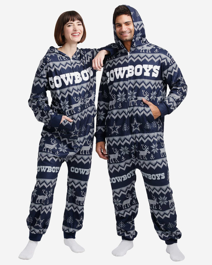 Dallas Cowboys Ugly Pattern One Piece Pajamas FOCO - FOCO.com