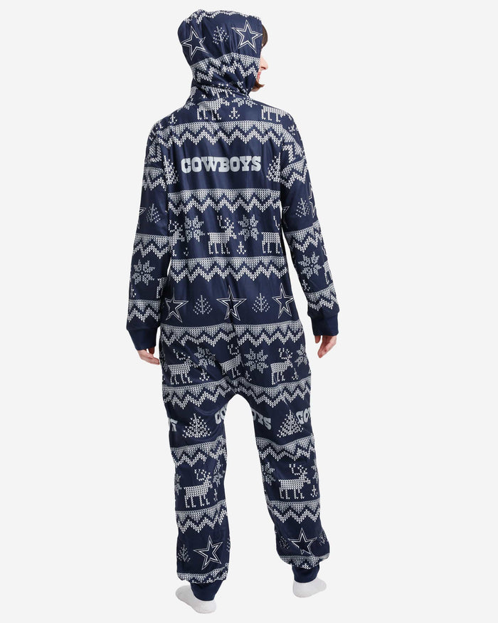 Dallas Cowboys Ugly Pattern One Piece Pajamas FOCO - FOCO.com