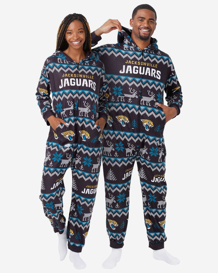 Jacksonville Jaguars Ugly Pattern One Piece Pajamas FOCO S - FOCO.com